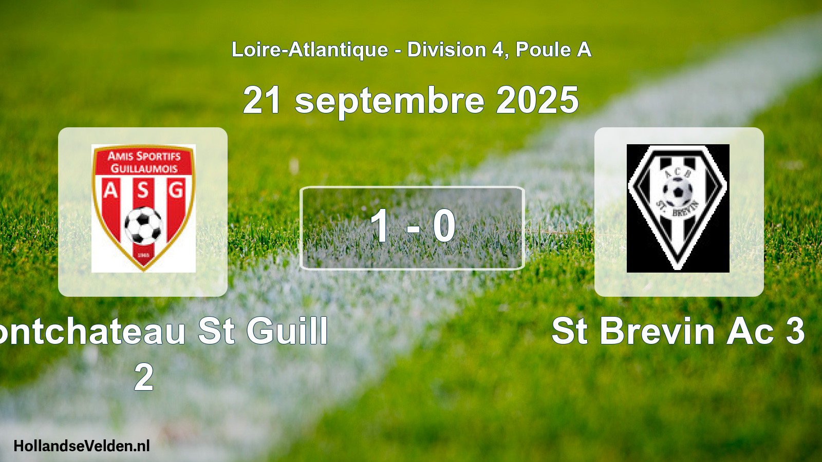 Total number of matches played: Pontchateau St Guill 2 - St Brevin Ac 3 1 - 0 (21 September 2025)