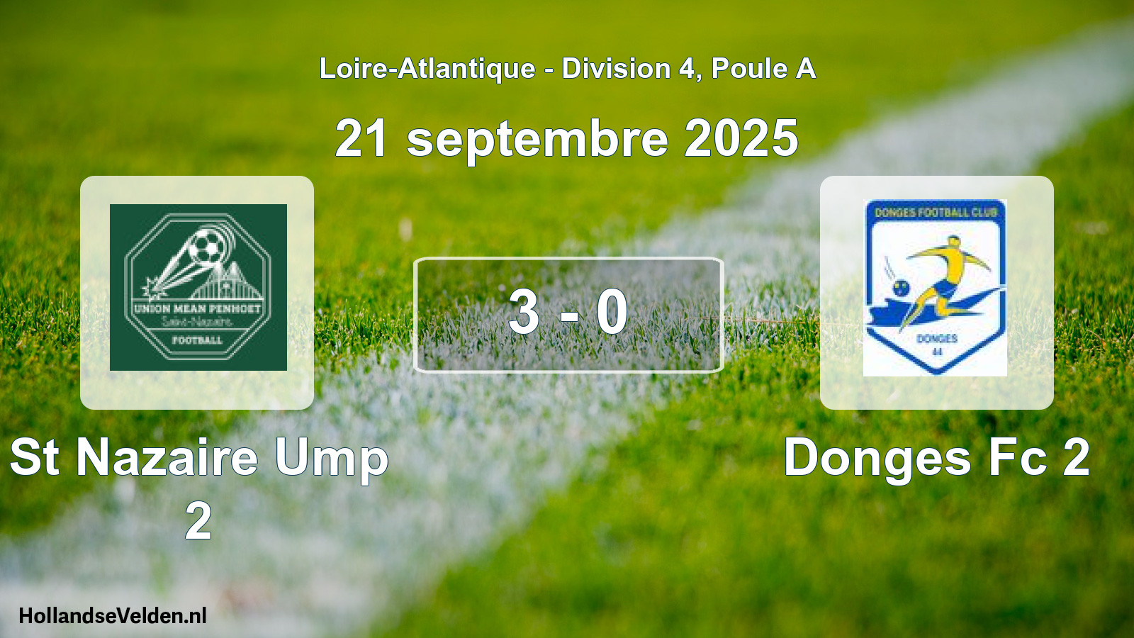 Gespeelde wedstrijd: St Nazaire Ump 2 - Donges Fc 2 3 - 0 (21 septembre 2025)