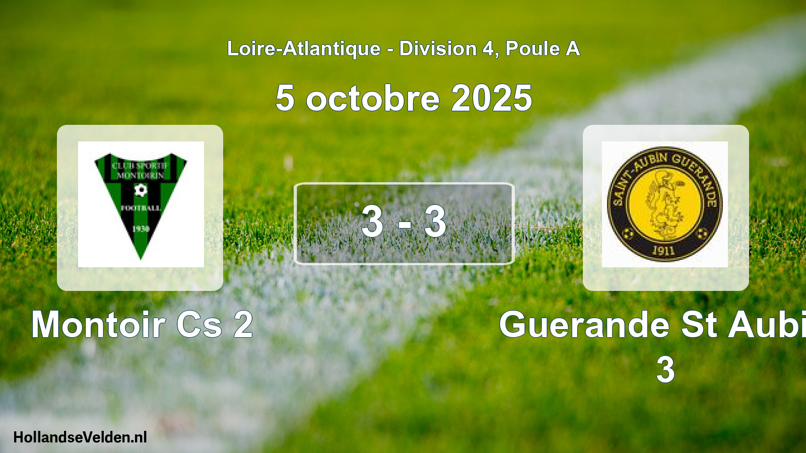 Total number of matches played: Montoir Cs 2 - Guerande St Aubin 3 3 - 3 (5 October 2025)