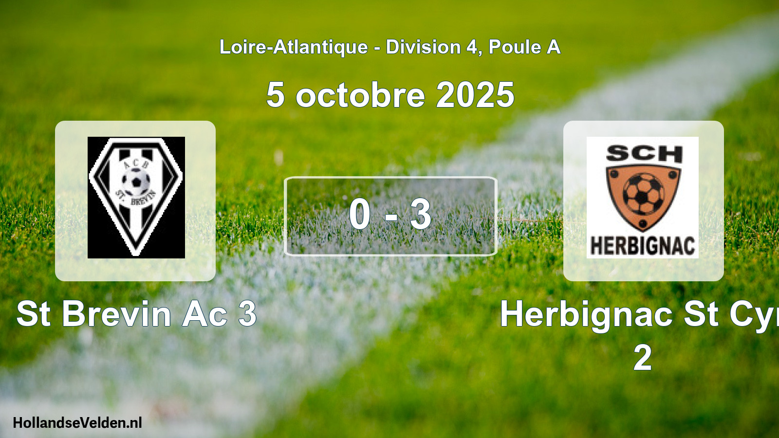 Total number of matches played: St Brevin Ac 3 - Herbignac St Cyr 2 0 - 3 (5 October 2025)