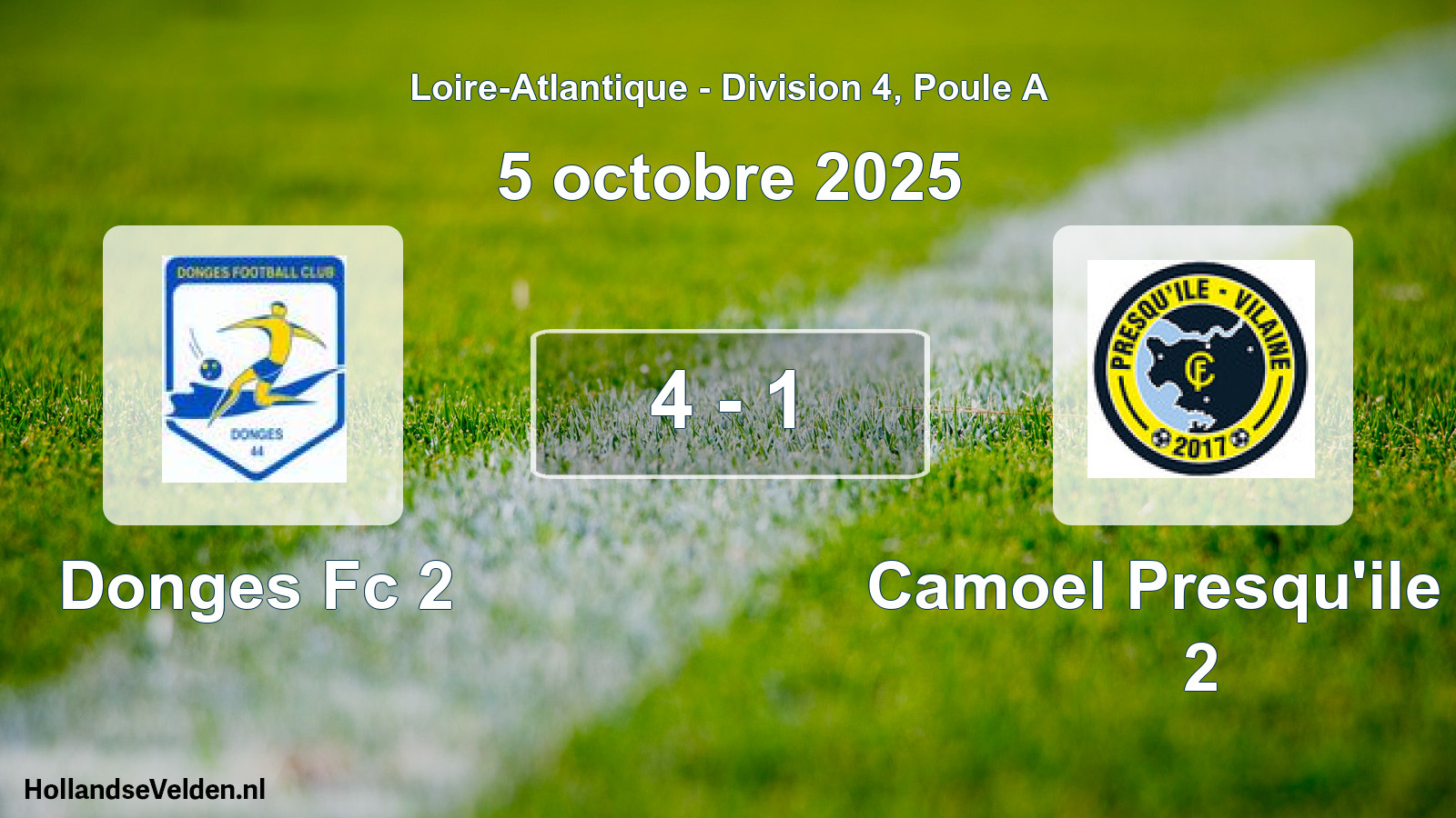 Total number of matches played: Donges Fc 2 - Camoel Presqu'ile Fc 2 4 - 1 (5 October 2025)