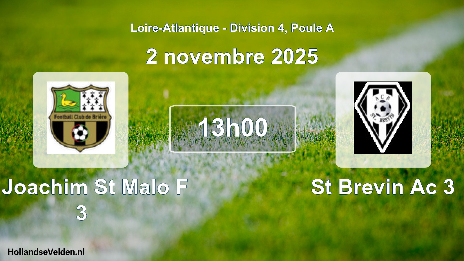 Scheduled Match: St Joachim St Malo F 3 - St Brevin Ac 3 (2 November 2025)