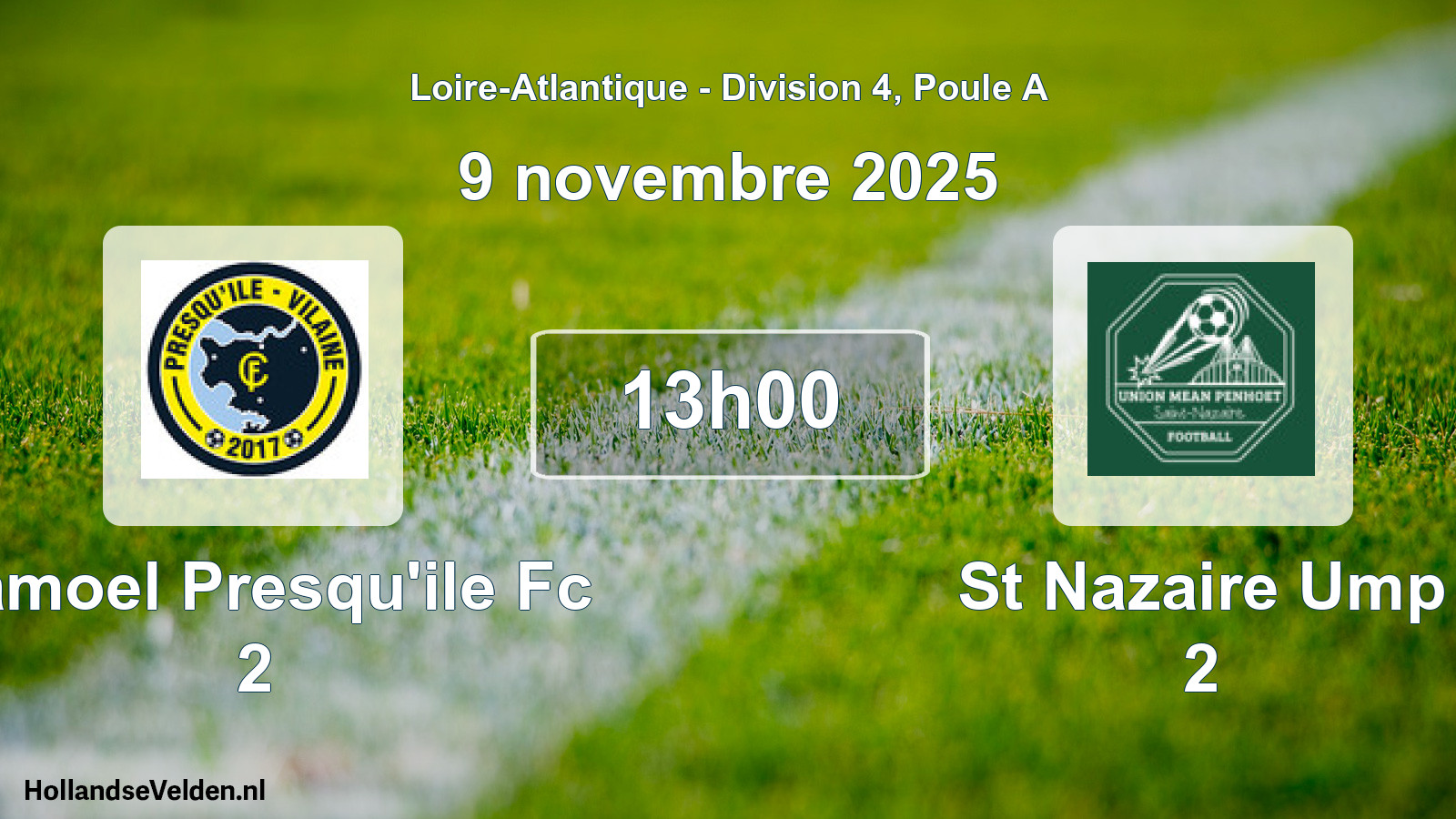 Geplande wedstrijd: Camoel Presqu'ile Fc 2 - St Nazaire Ump 2 (9 novembre 2025)