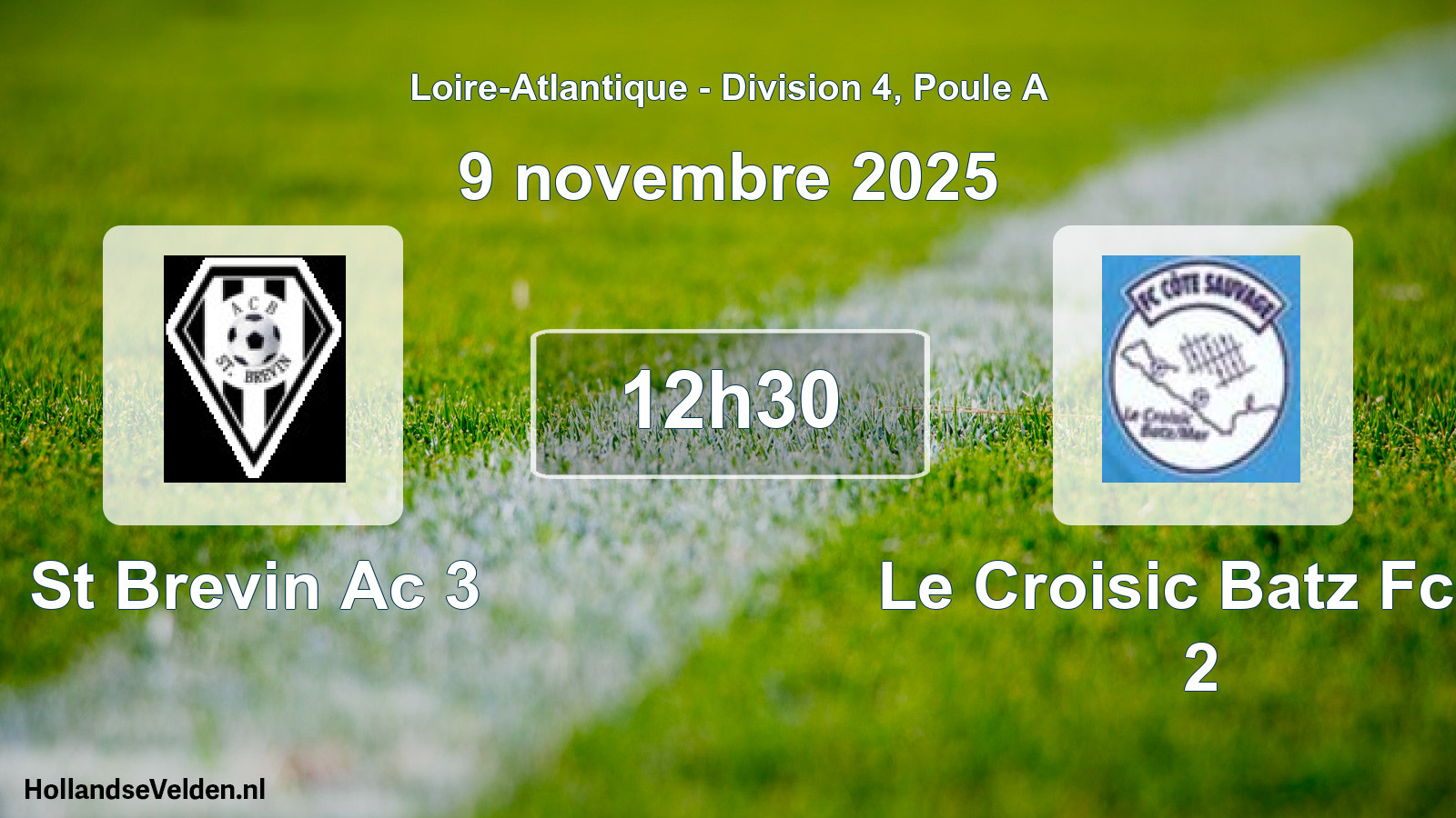 Scheduled Match: St Brevin Ac 3 - Le Croisic Batz Fccs 2 (9 November 2025)