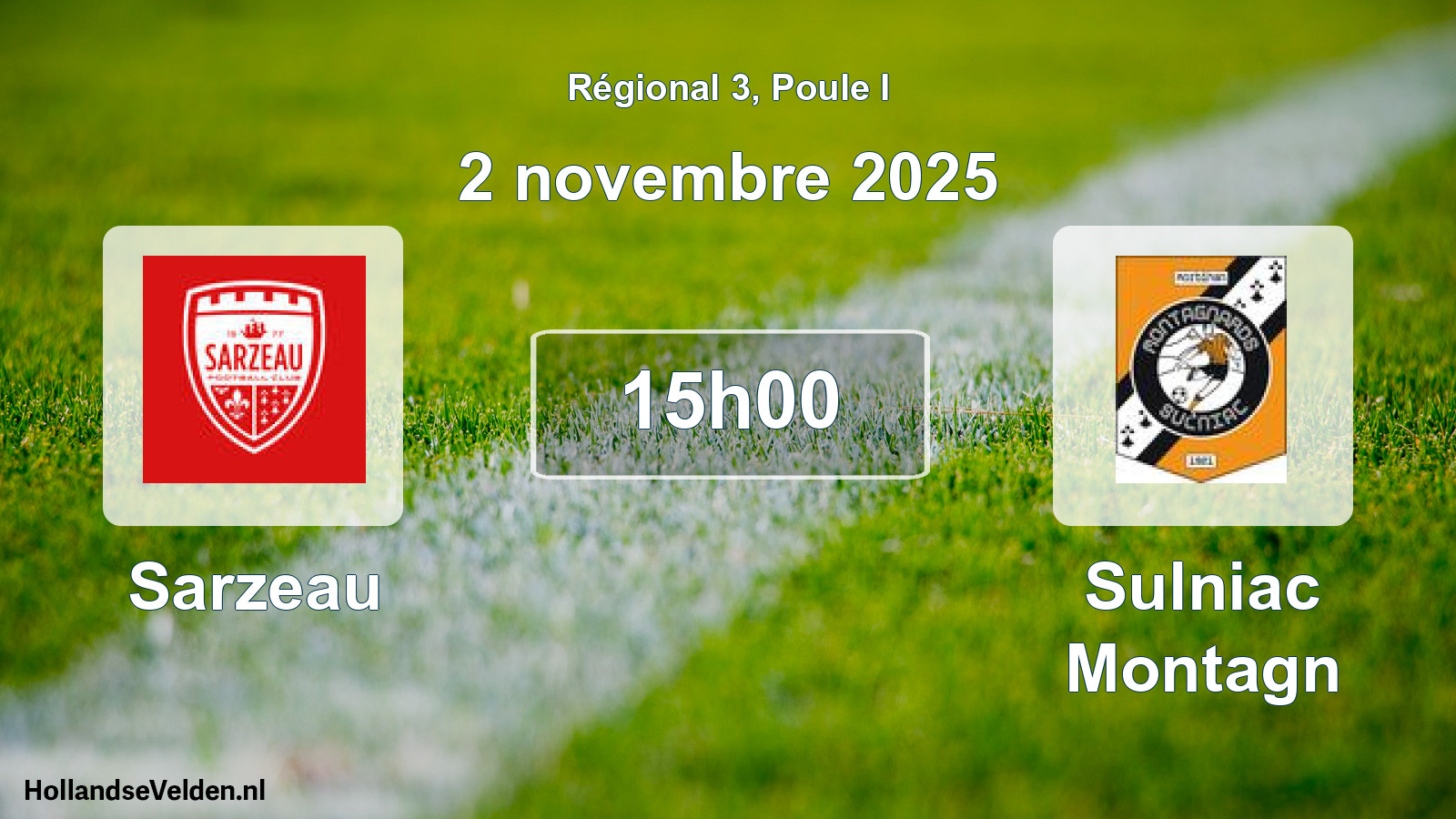 Geplande wedstrijd: Sarzeau - Sulniac Montagn (2 novembre 2025)
