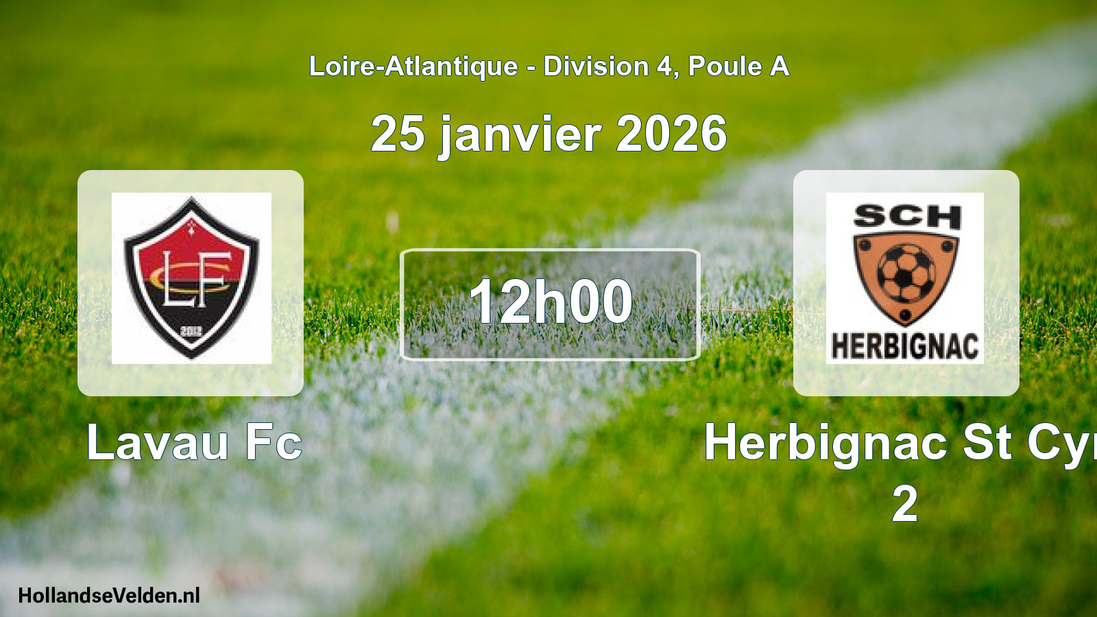 Geplande wedstrijd: Lavau Fc - Herbignac St Cyr 2 (25 janvier 2026)