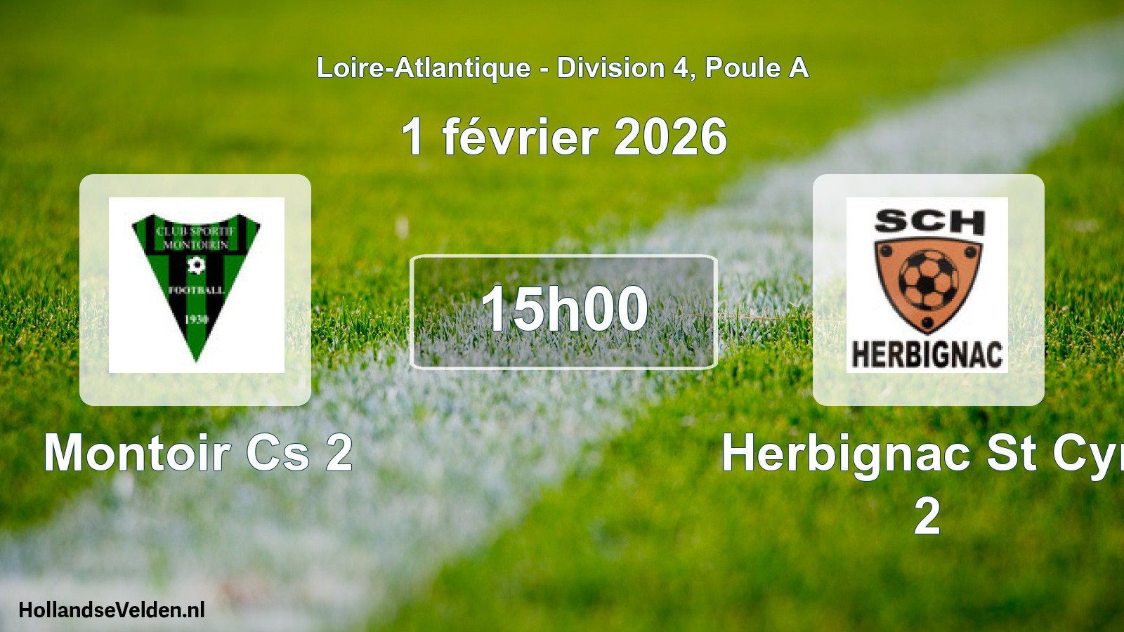 Geplande wedstrijd: Montoir Cs 2 - Herbignac St Cyr 2 (1 février 2026)