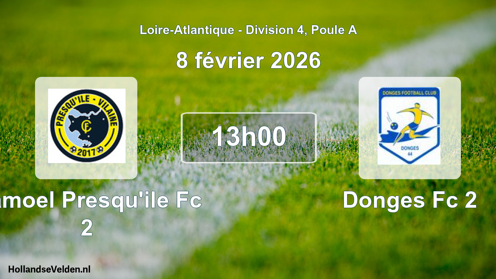 Scheduled Match: Camoel Presqu'ile Fc 2 - Donges Fc 2 (8 February 2026)