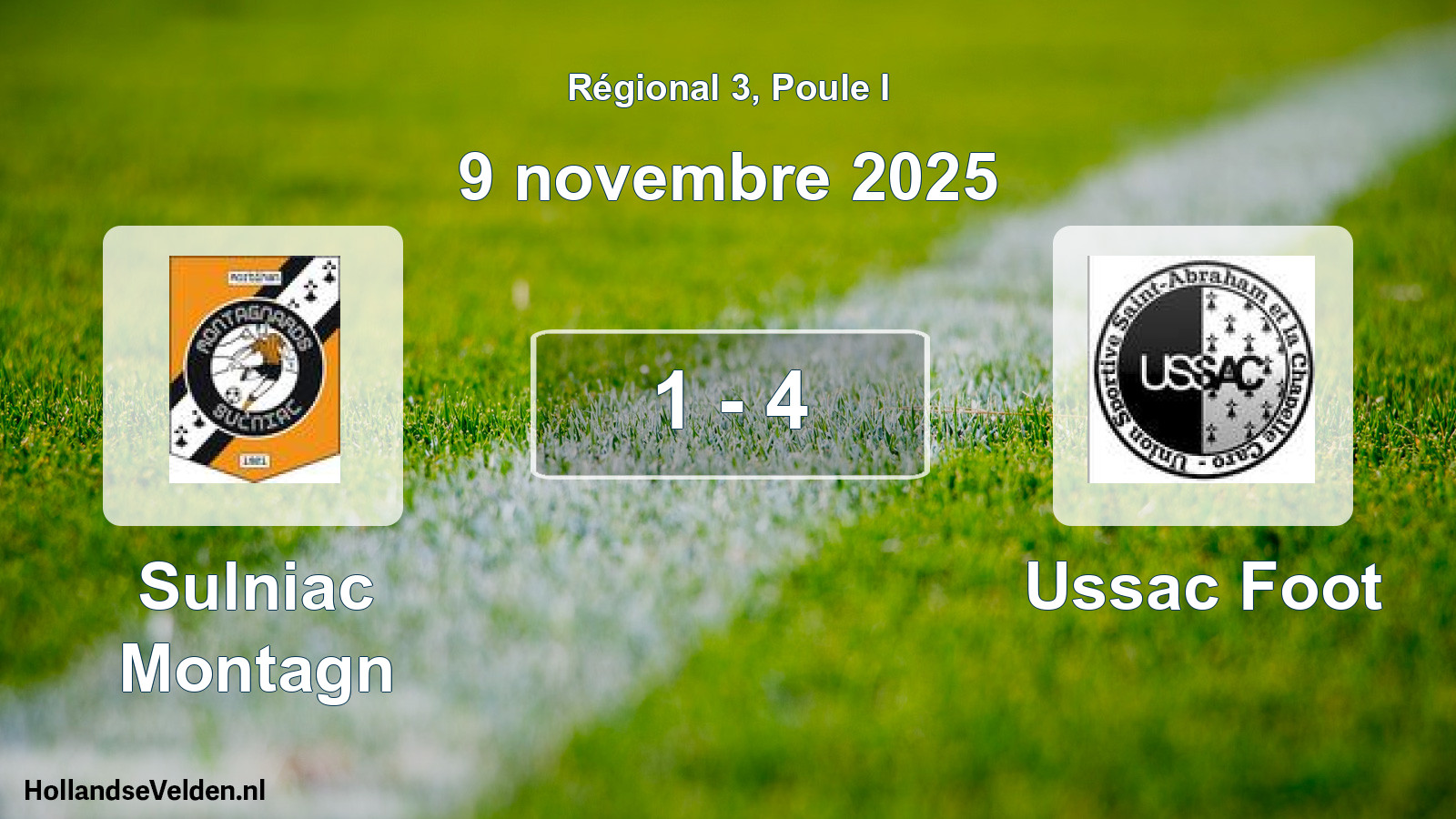 Gespeelde wedstrijd: Sulniac Montagn - Ussac Foot 1 - 4 (9 november 2025)