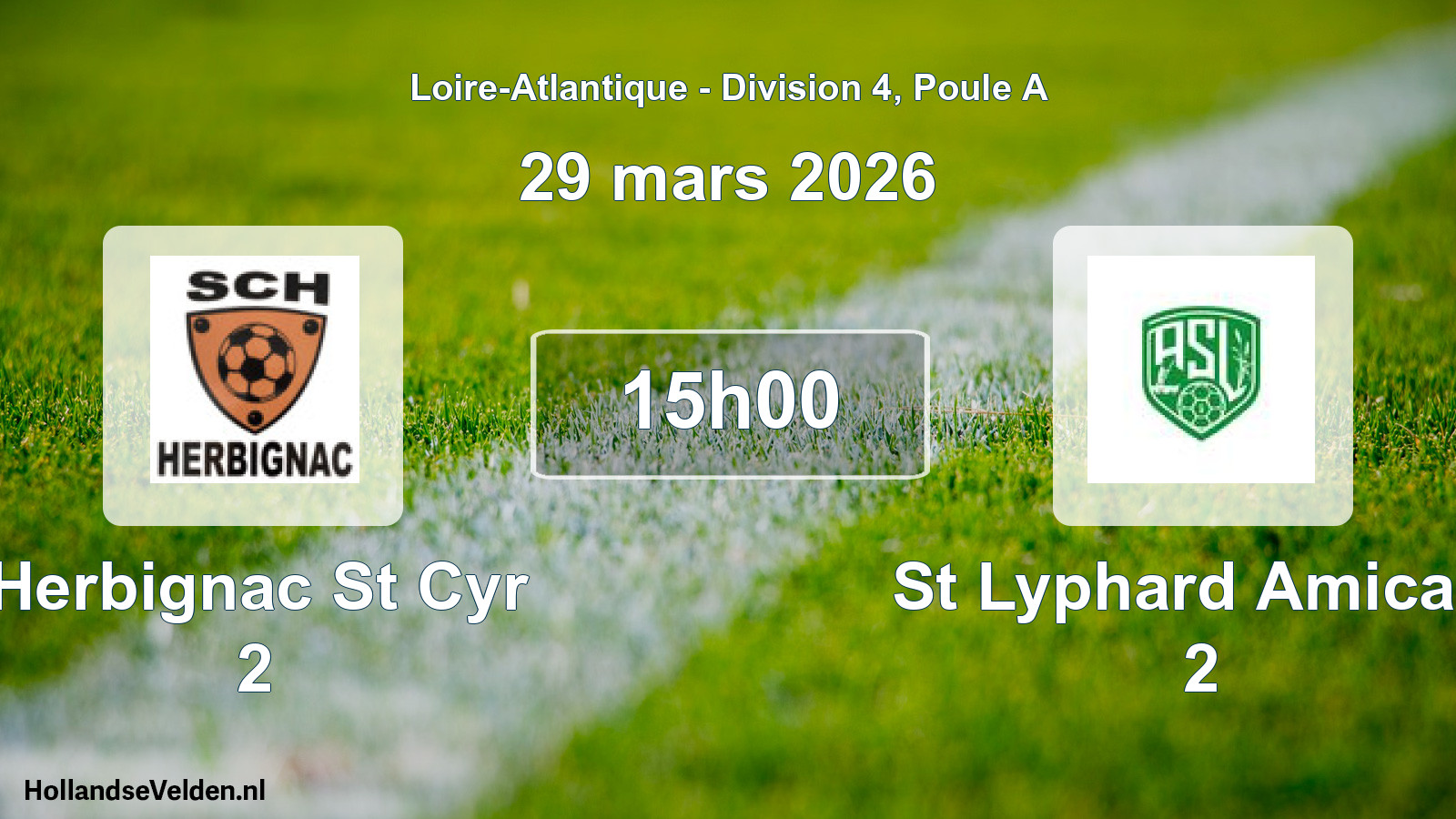 Geplande wedstrijd: Herbignac St Cyr 2 - St Lyphard Amicale 2 (29 mars 2026)