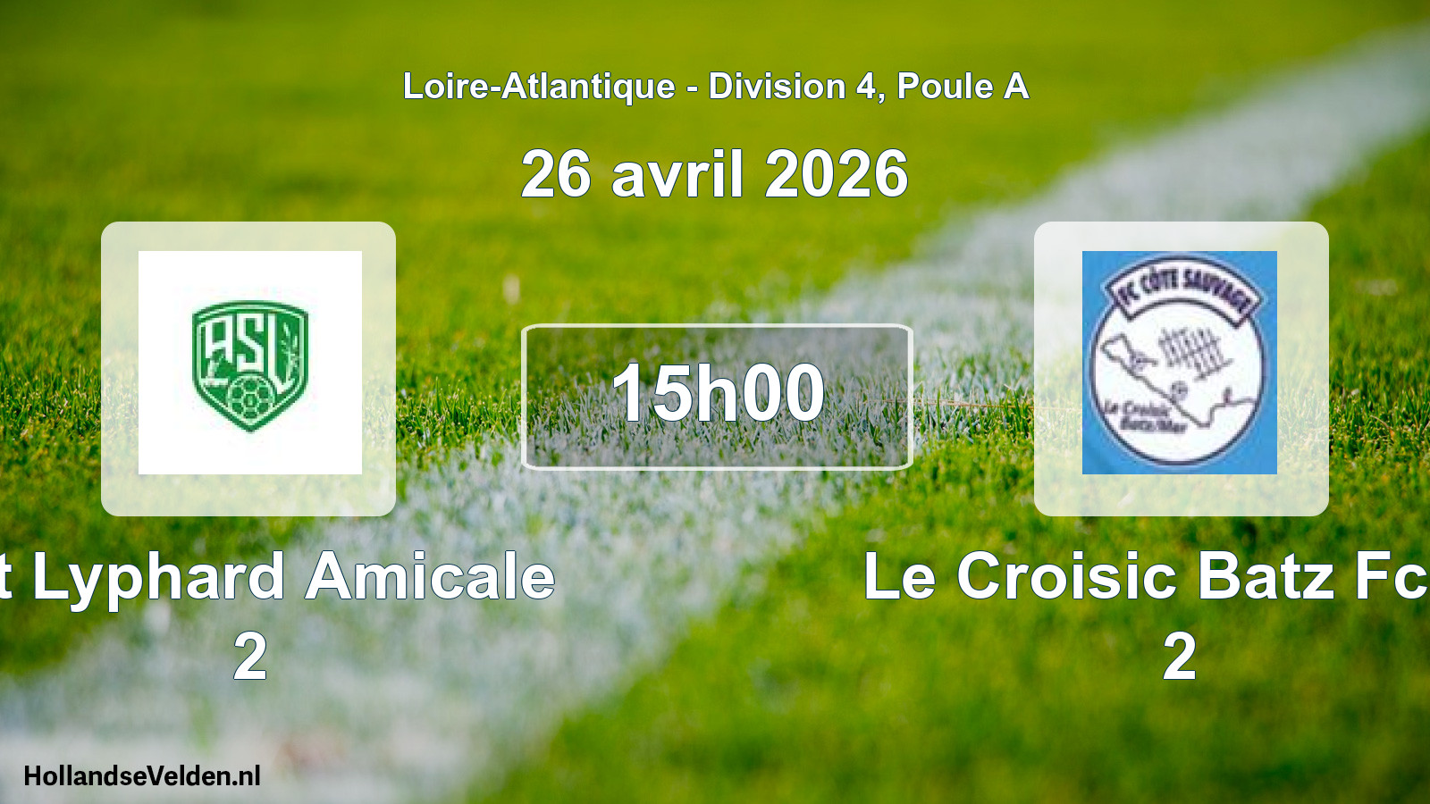 Scheduled Match: St Lyphard Amicale 2 - Le Croisic Batz Fccs 2 (26 April 2026)
