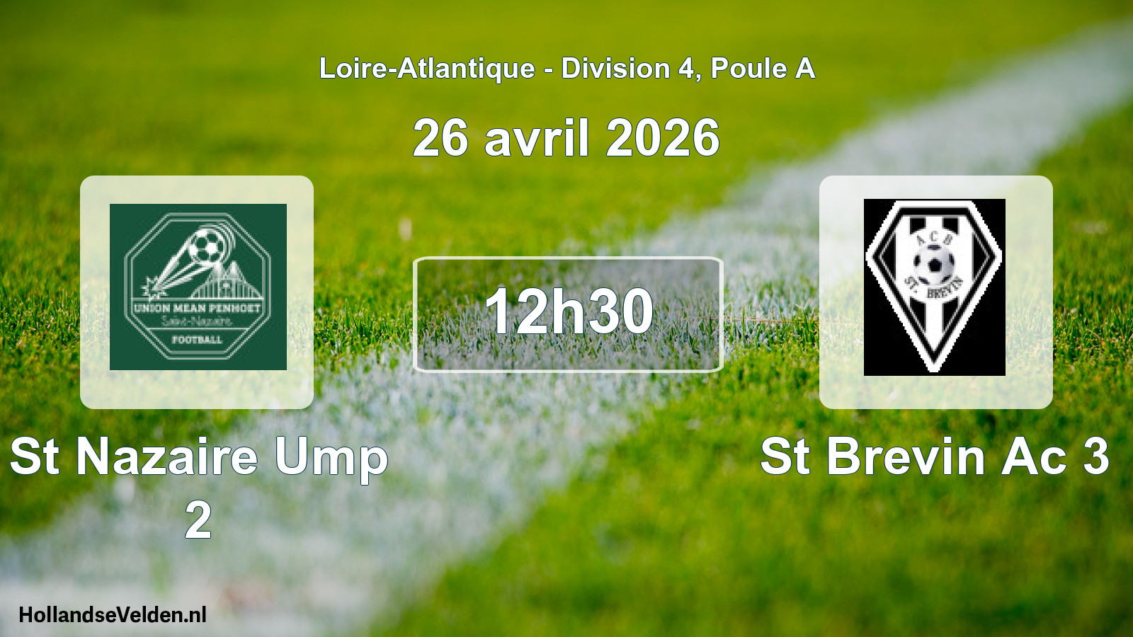 Geplande wedstrijd: St Nazaire Ump 2 - St Brevin Ac 3 (26 april 2026)