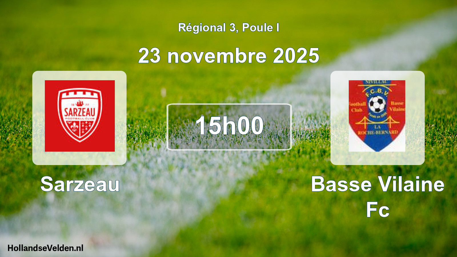 Geplande wedstrijd: Sarzeau - Basse Vilaine Fc (23 novembre 2025)