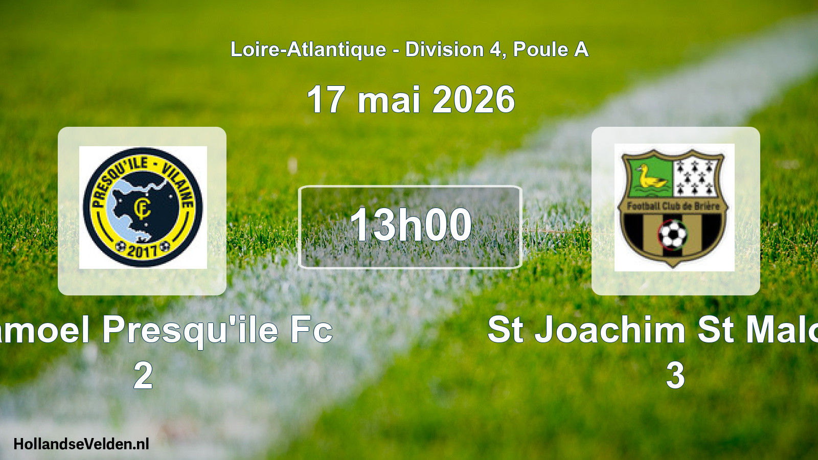 Scheduled Match: Camoel Presqu'ile Fc 2 - St Joachim St Malo F 3 (17 May 2026)
