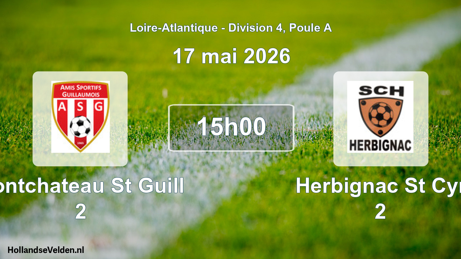 Geplande wedstrijd: Pontchateau St Guill 2 - Herbignac St Cyr 2 (17 mai 2026)