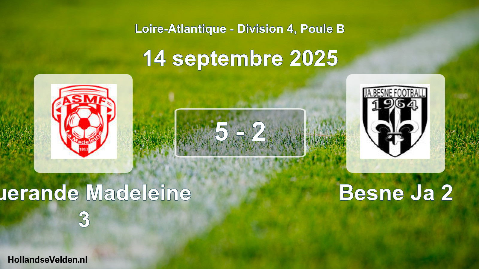 Gespeelde wedstrijd: Guerande Madeleine 3 - Besne Ja 2 5 - 2 (14 septembre 2025)