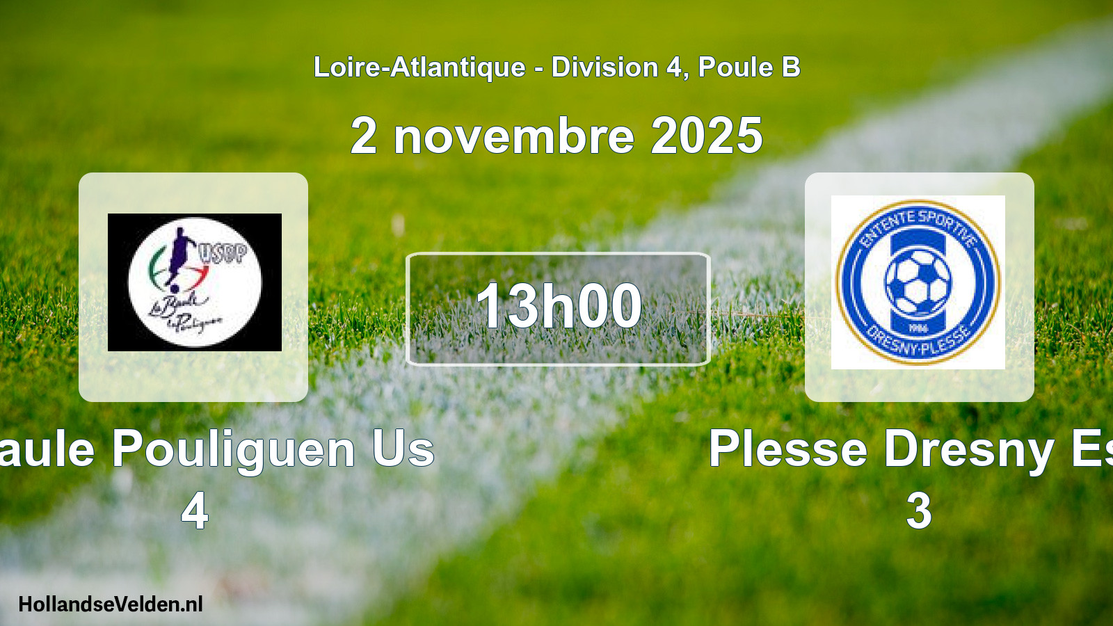 Scheduled Match: Baule Pouliguen Us 4 - Plesse Dresny Es 3 (2 November 2025)