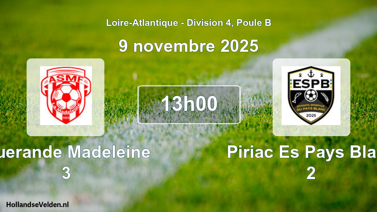 Geplande wedstrijd: Guerande Madeleine 3 - Piriac Es Pays Blanc 2 (9 november 2025)