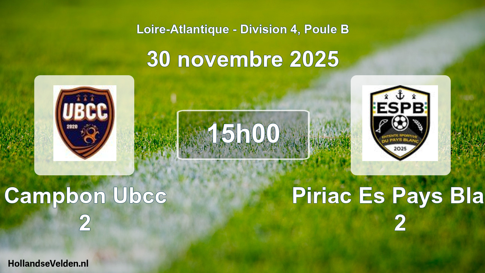 Geplande wedstrijd: Campbon Ubcc 2 - Piriac Es Pays Blanc 2 (30 novembre 2025)