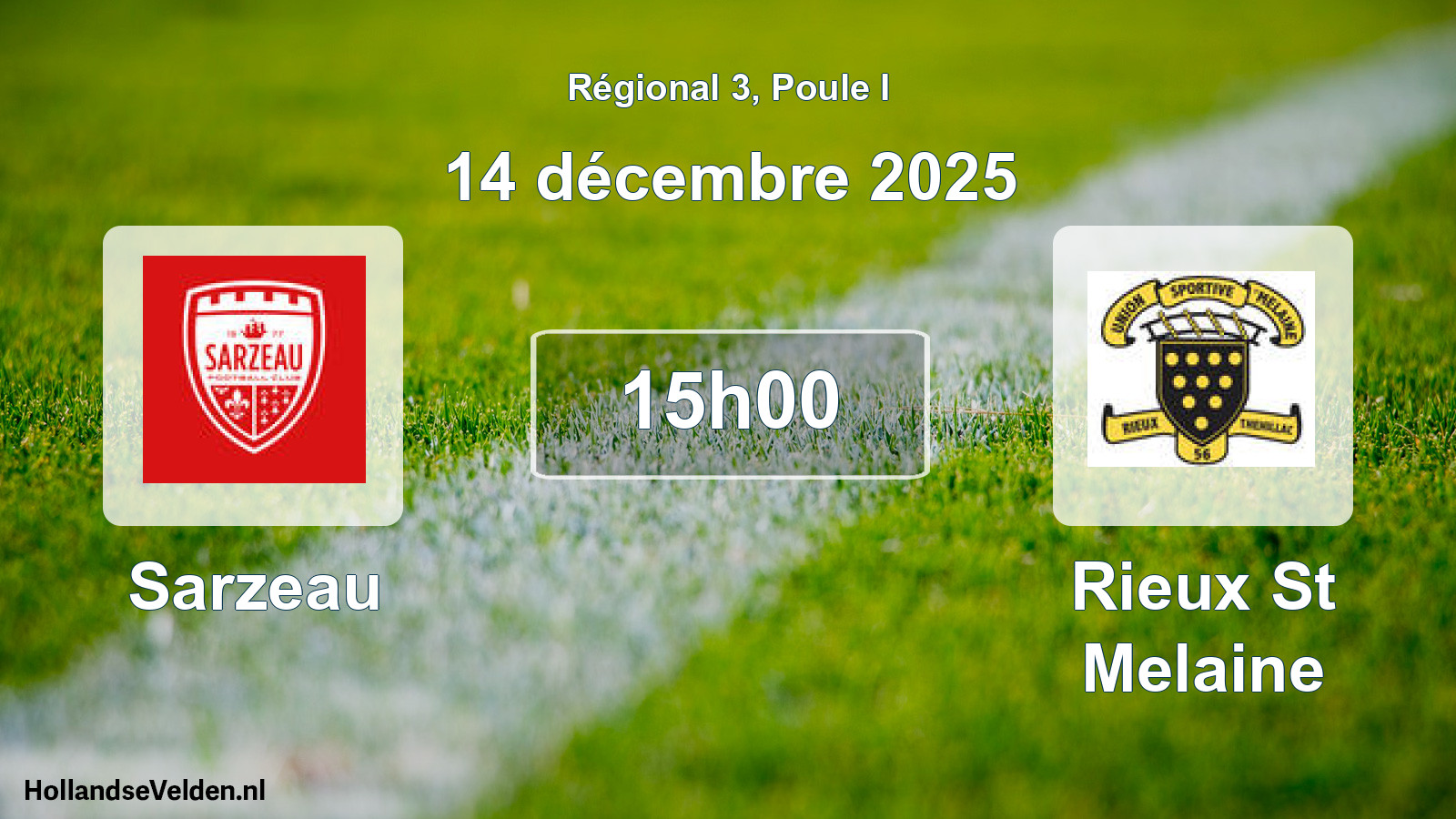 Geplande wedstrijd: Sarzeau - Rieux St Melaine (14 december 2025)