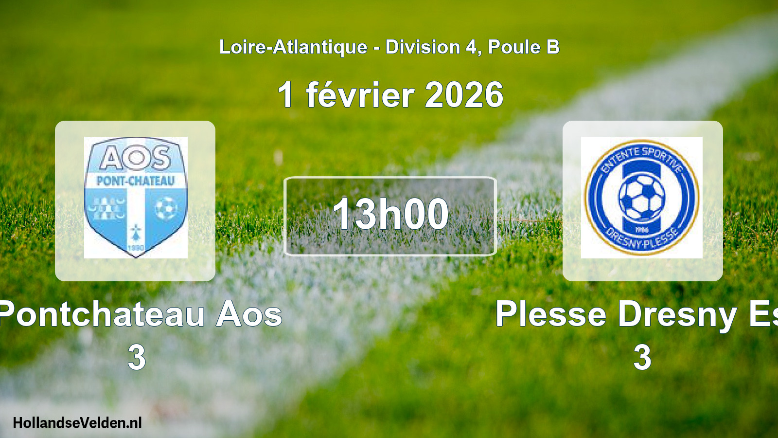 Scheduled Match: Pontchateau Aos 3 - Plesse Dresny Es 3 (1 February 2026)