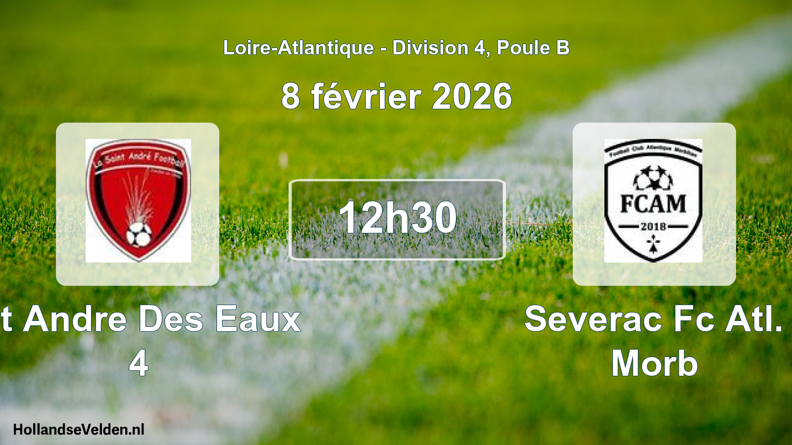 Scheduled Match: St Andre Des Eaux 4 - Severac Fc Atl. Morb (8 February 2026)