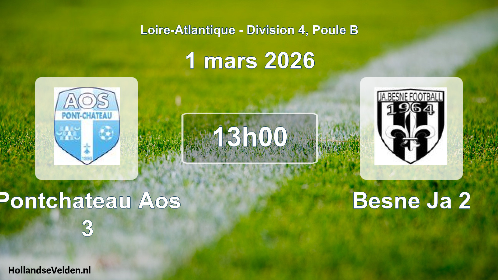 Scheduled Match: Pontchateau Aos 3 - Besne Ja 2 (1 March 2026)