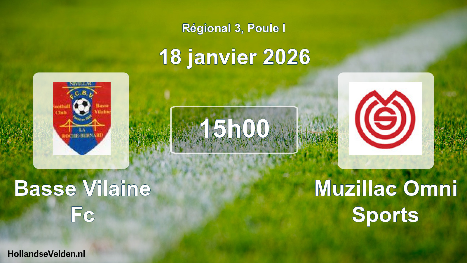 Geplande wedstrijd: Basse Vilaine Fc - Muzillac Omni Sports (18 janvier 2026)