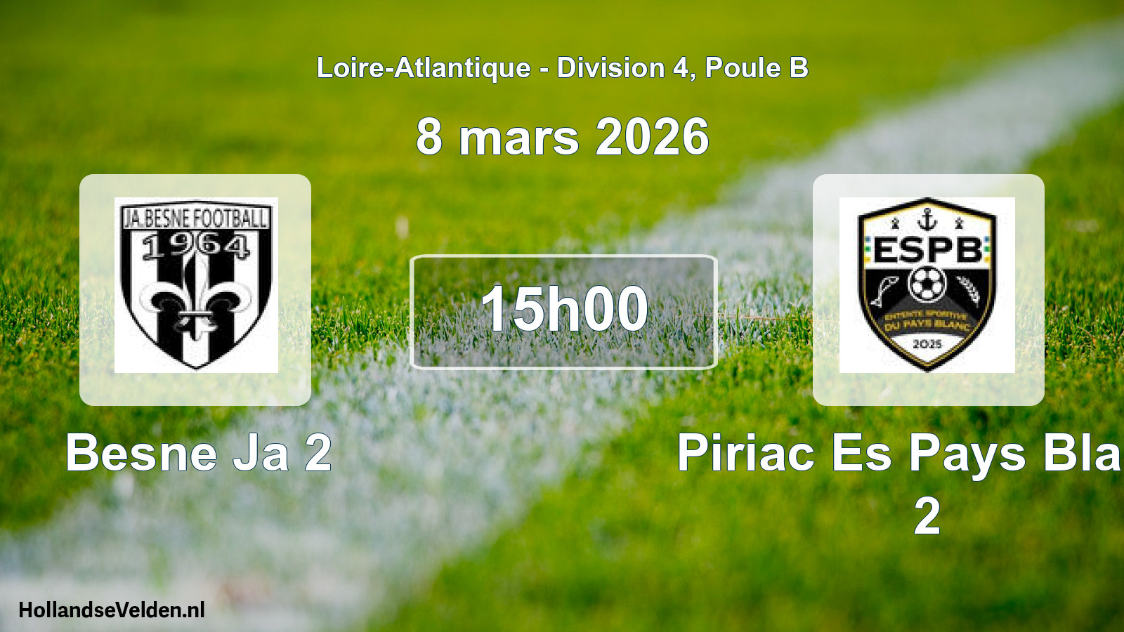 Geplande wedstrijd: Besne Ja 2 - Piriac Es Pays Blanc 2 (8 mars 2026)