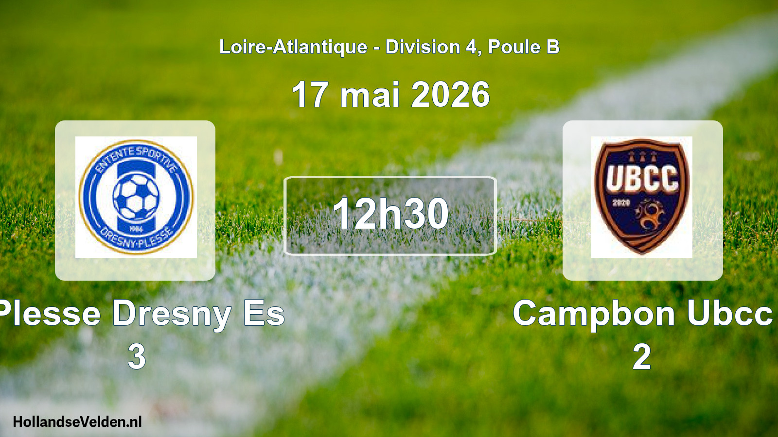 Geplande wedstrijd: Plesse Dresny Es 3 - Campbon Ubcc 2 (17 mai 2026)