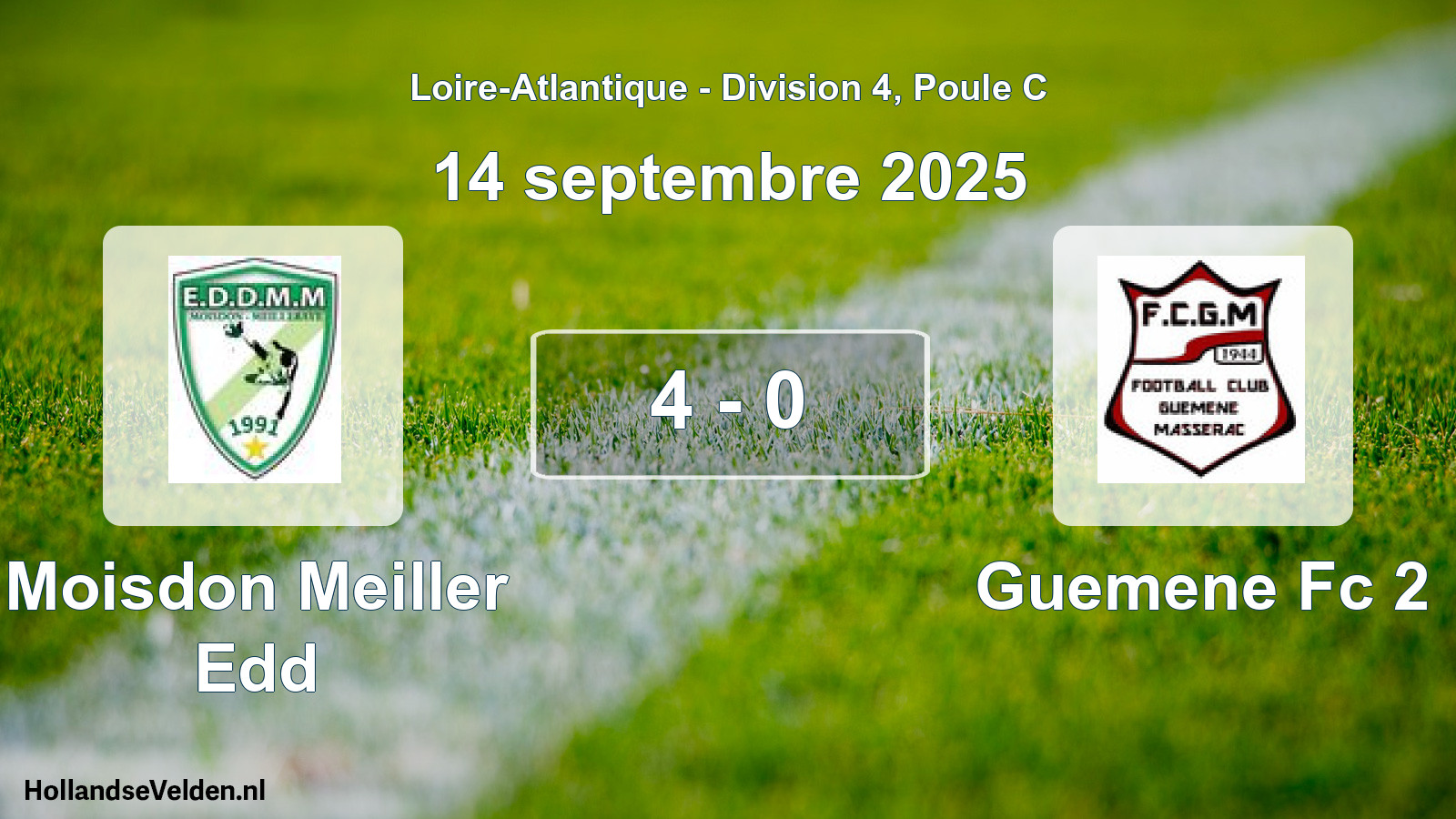 Total number of matches played: Moisdon Meiller Edd - Guemene Fc 2 4 - 0 (14 September 2025)