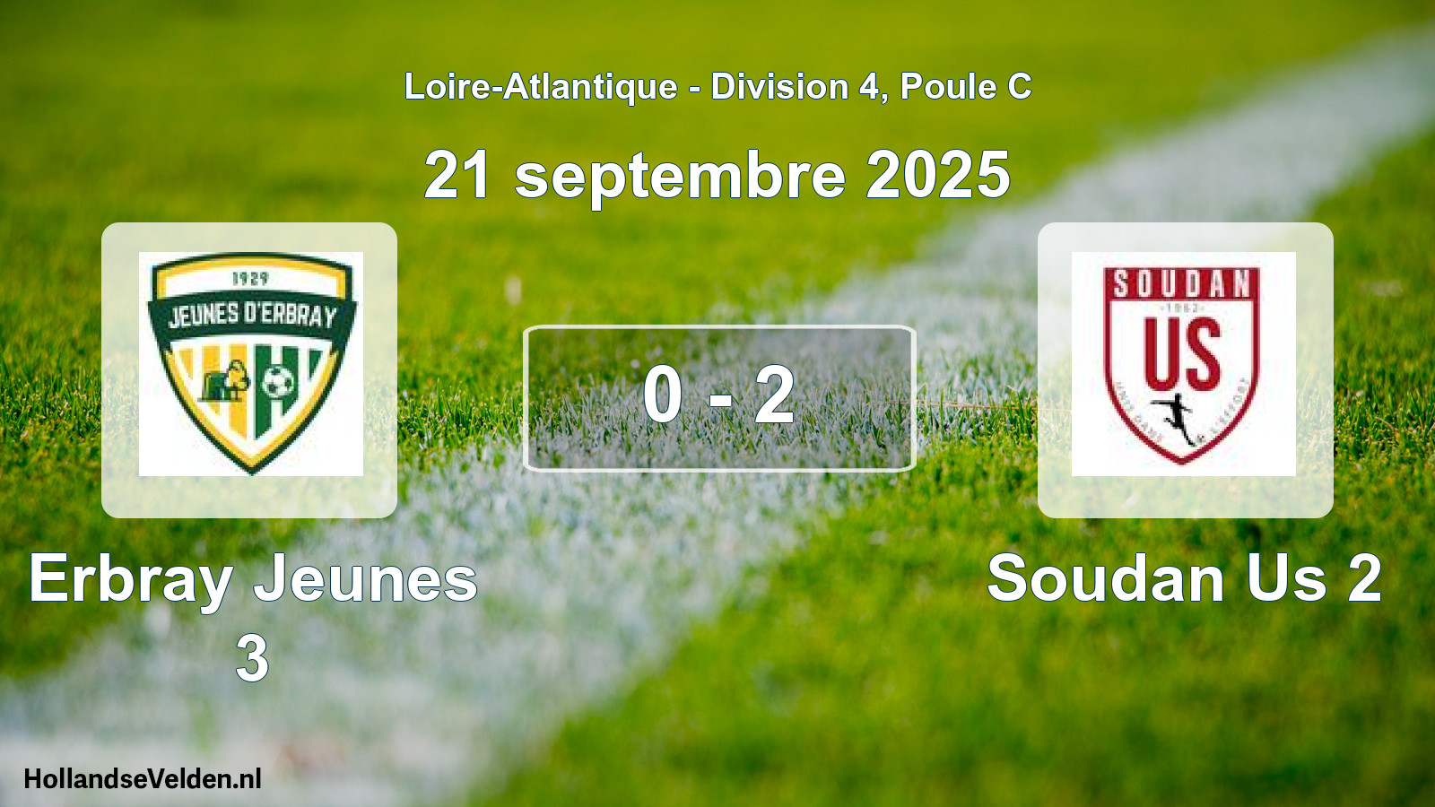 Gespeelde wedstrijd: Erbray Jeunes 3 - Soudan Us 2 0 - 2 (21 september 2025)
