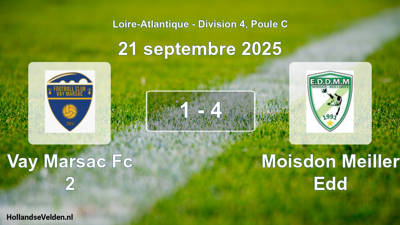 Gespeelde wedstrijd: Vay Marsac Fc 2 - Moisdon Meiller Edd 1 - 4 (21 september 2025)