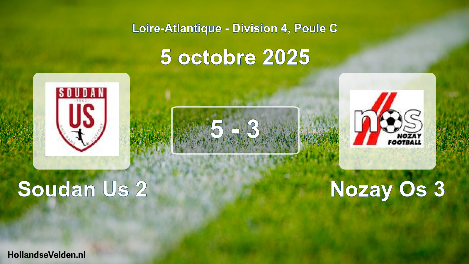 Gespeelde wedstrijd: Soudan Us 2 - Nozay Os 3 5 - 3 (5 octobre 2025)
