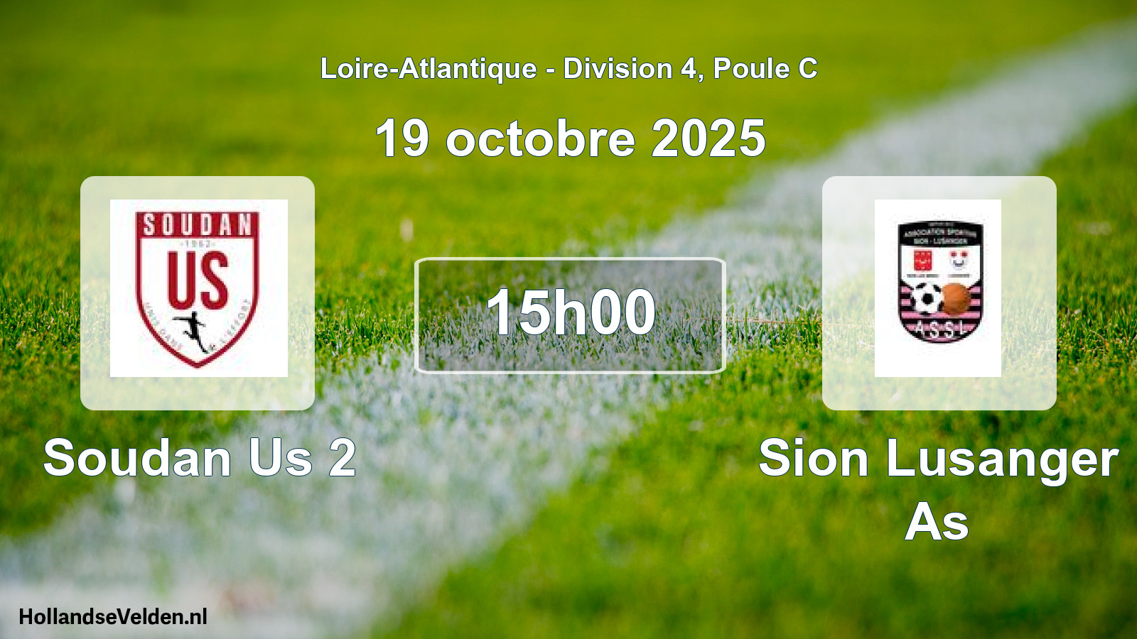 Geplande wedstrijd: Soudan Us 2 - Sion Lusanger As (19 octobre 2025)