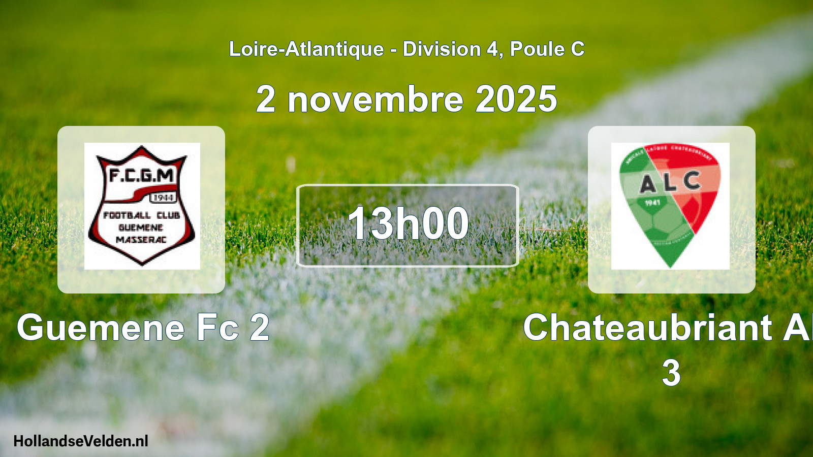 Geplande wedstrijd: Guemene Fc 2 - Chateaubriant Al 3 (2 novembre 2025)