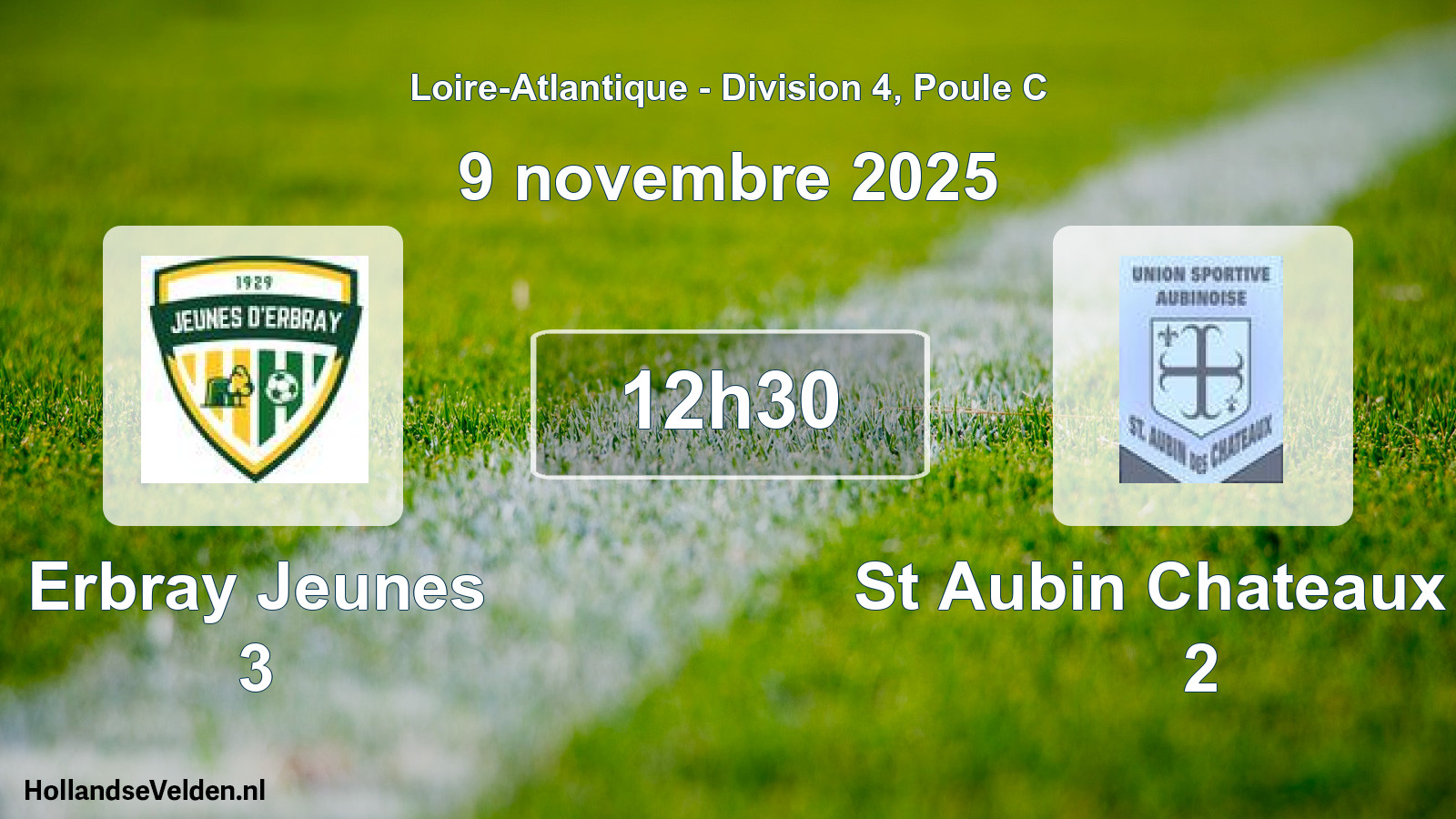 Geplande wedstrijd: Erbray Jeunes 3 - St Aubin Chateaux Us 2 (9 november 2025)