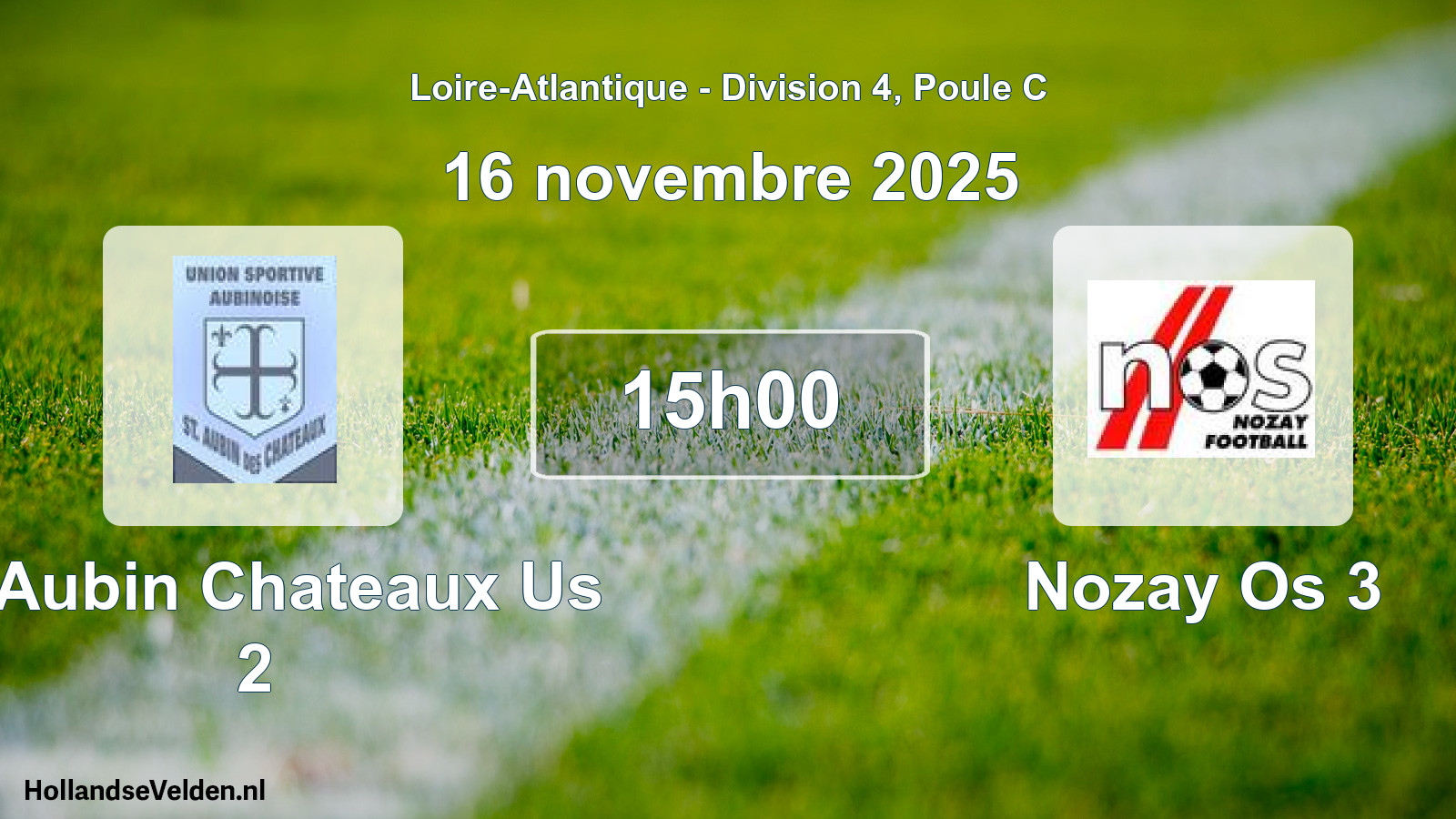 Geplande wedstrijd: St Aubin Chateaux Us 2 - Nozay Os 3 (16 novembre 2025)