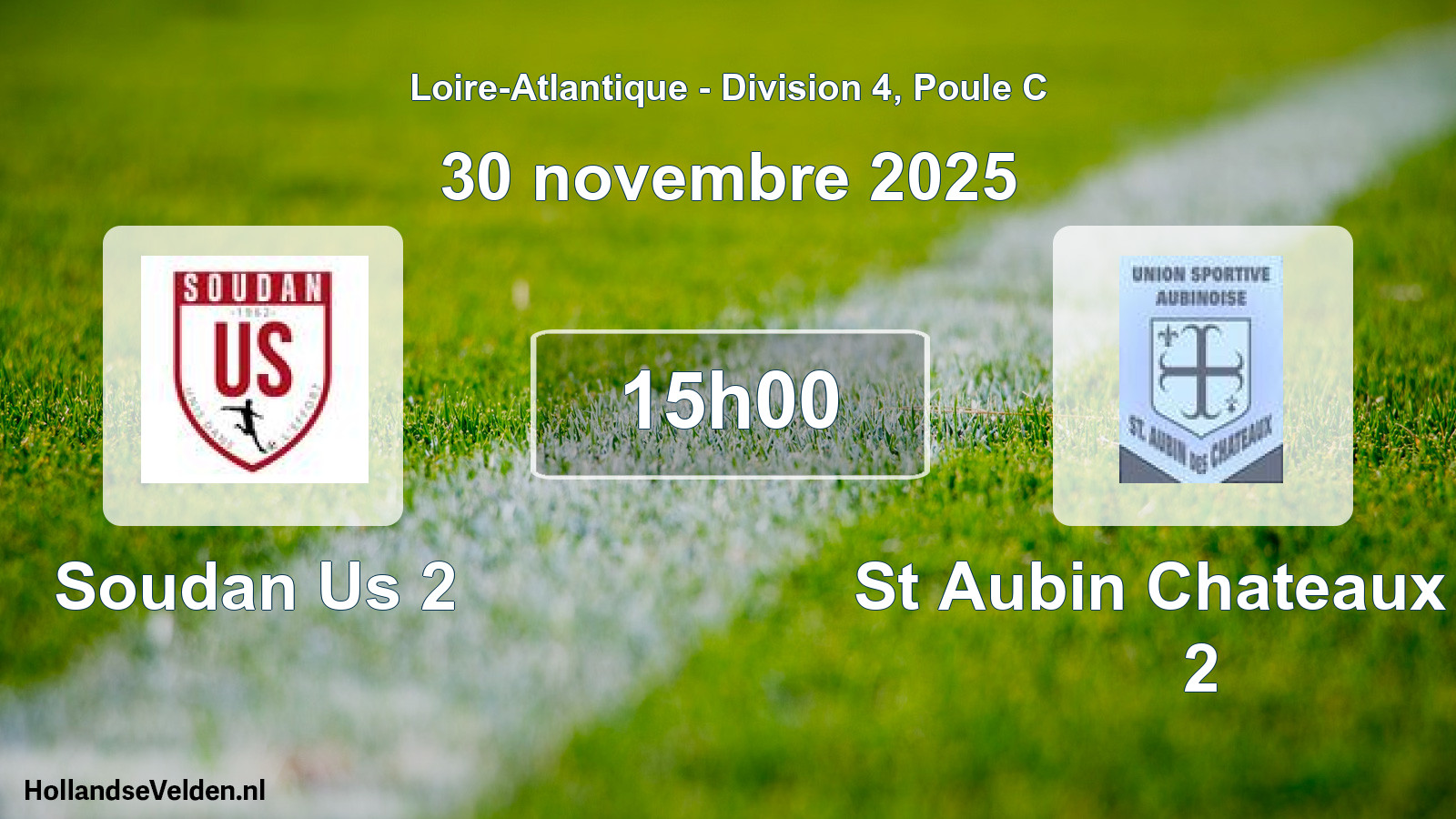 Geplande wedstrijd: Soudan Us 2 - St Aubin Chateaux Us 2 (30 november 2025)