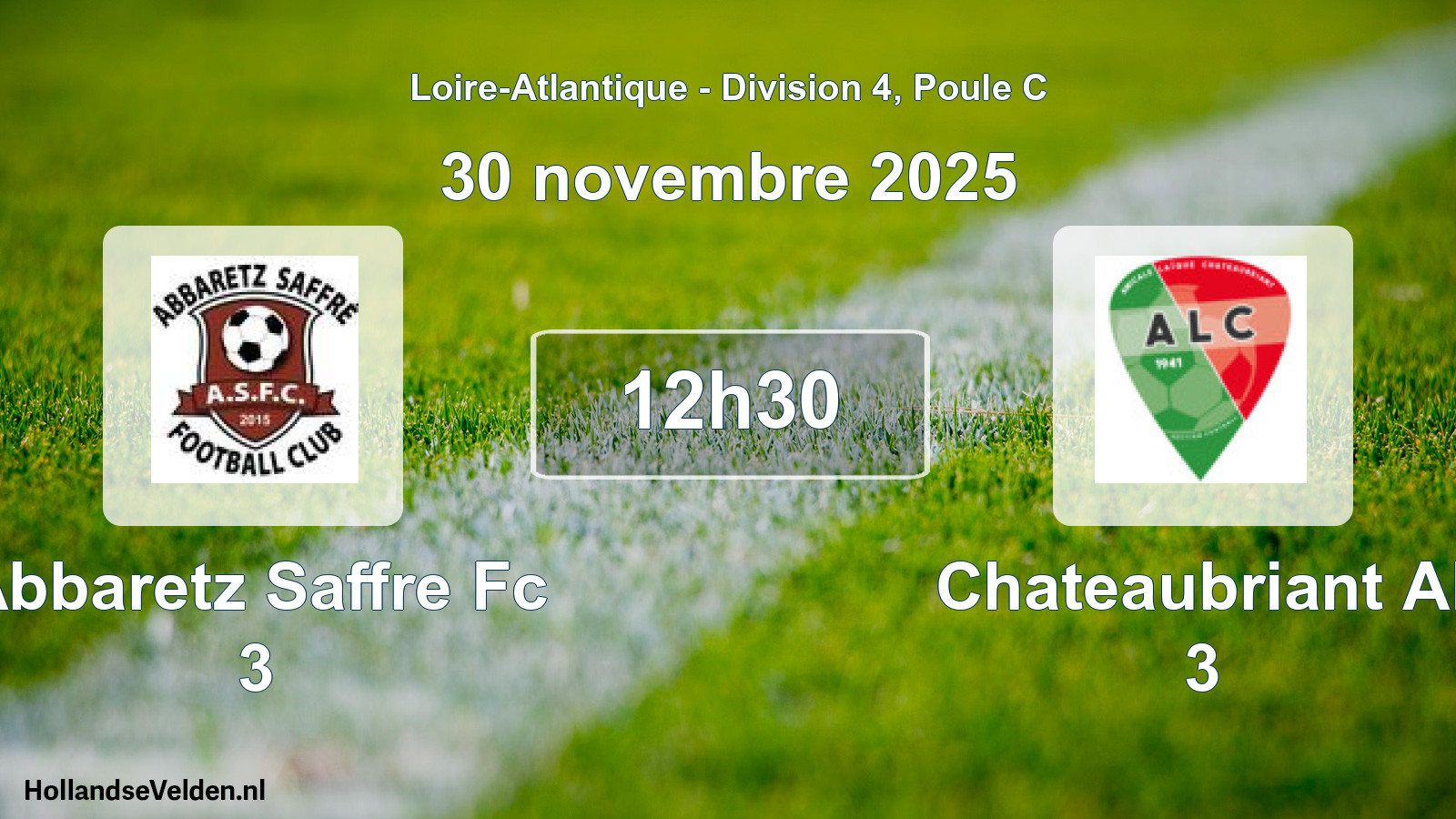 Geplande wedstrijd: Abbaretz Saffre Fc 3 - Chateaubriant Al 3 (30 november 2025)