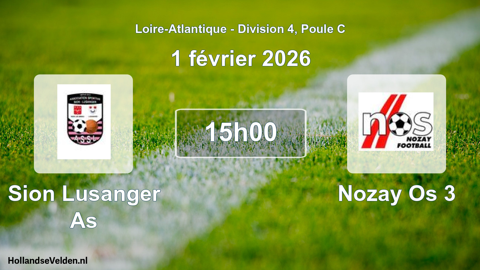Geplande wedstrijd: Sion Lusanger As - Nozay Os 3 (1 février 2026)