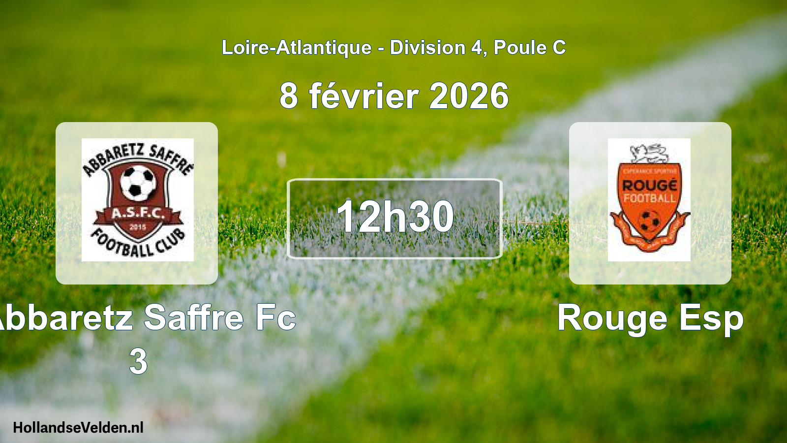 Geplande wedstrijd: Abbaretz Saffre Fc 3 - Rouge Esp (8 februari 2026)