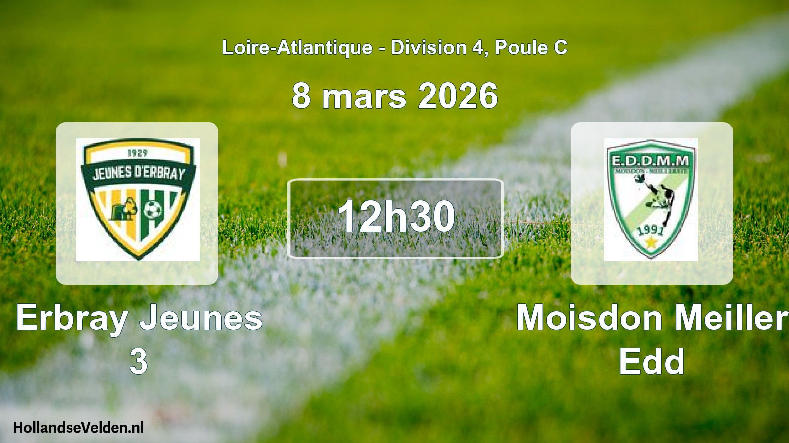 Scheduled Match: Erbray Jeunes 3 - Moisdon Meiller Edd (8 March 2026)