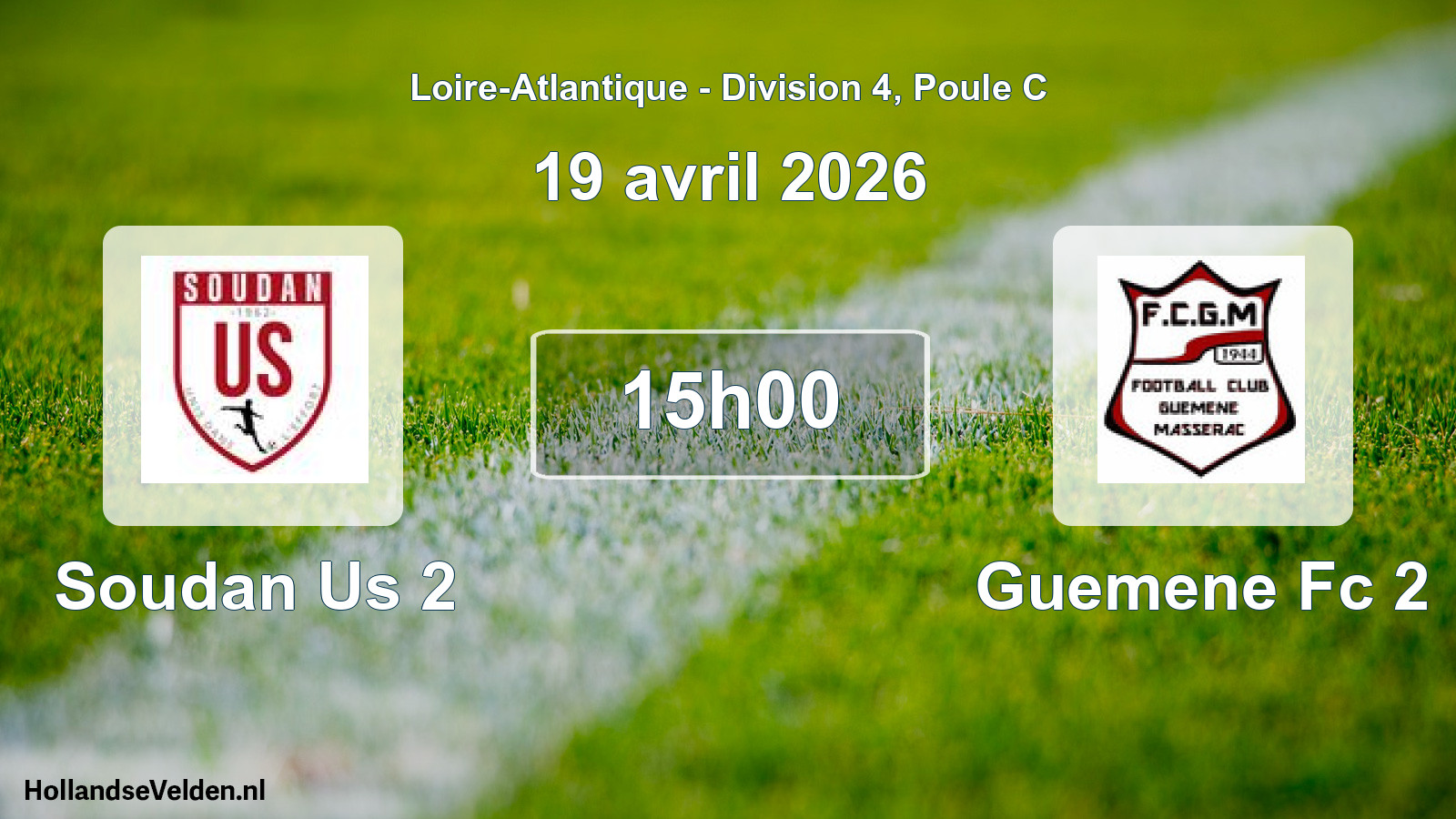 Geplande wedstrijd: Soudan Us 2 - Guemene Fc 2 (19 avril 2026)