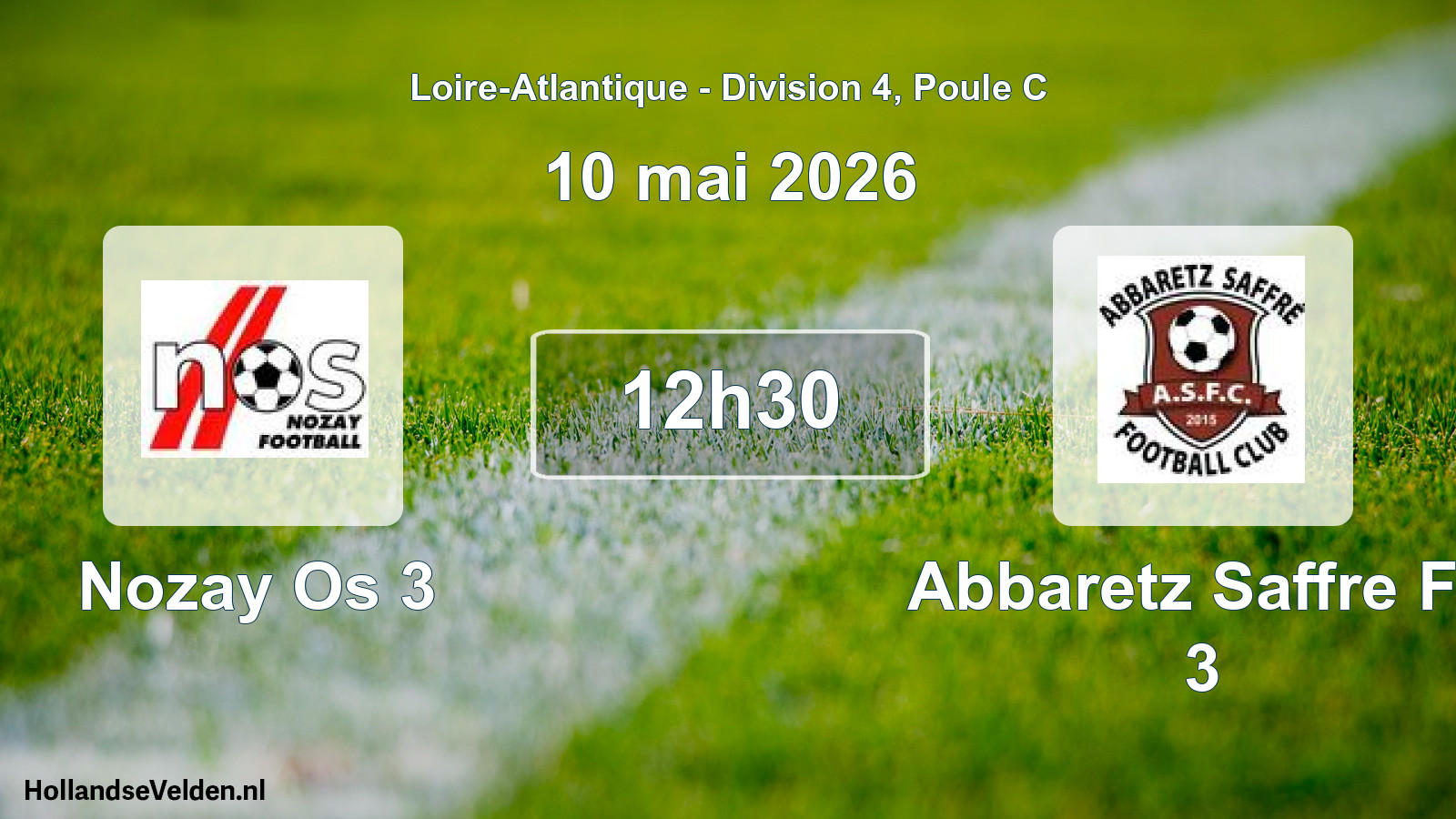 Geplande wedstrijd: Nozay Os 3 - Abbaretz Saffre Fc 3 (10 mei 2026)
