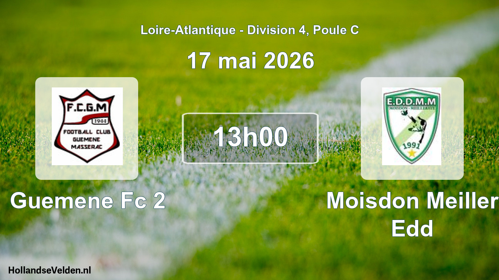 Geplande wedstrijd: Guemene Fc 2 - Moisdon Meiller Edd (17 mai 2026)
