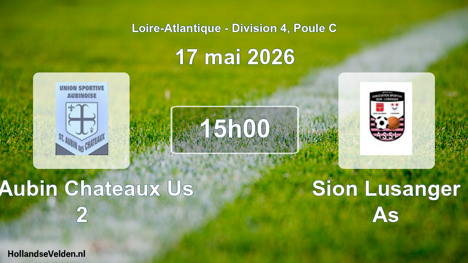 Geplande wedstrijd: St Aubin Chateaux Us 2 - Sion Lusanger As (17 mei 2026)