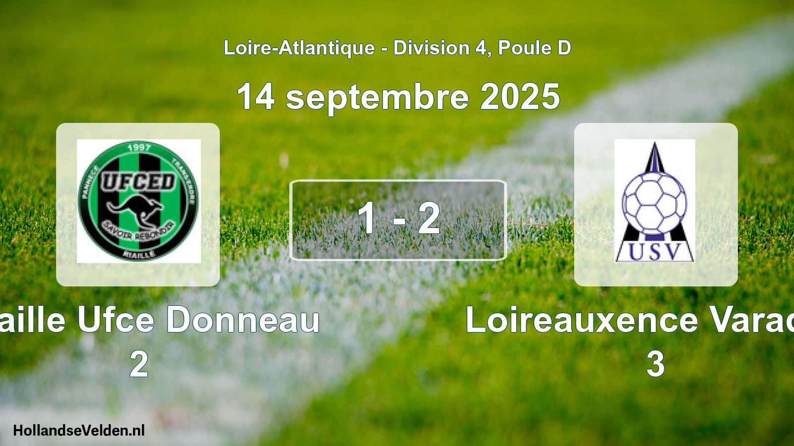 Total number of matches played: Riaille Ufce Donneau 2 - Loireauxence Varades 3 1 - 2 (14 September 2025)