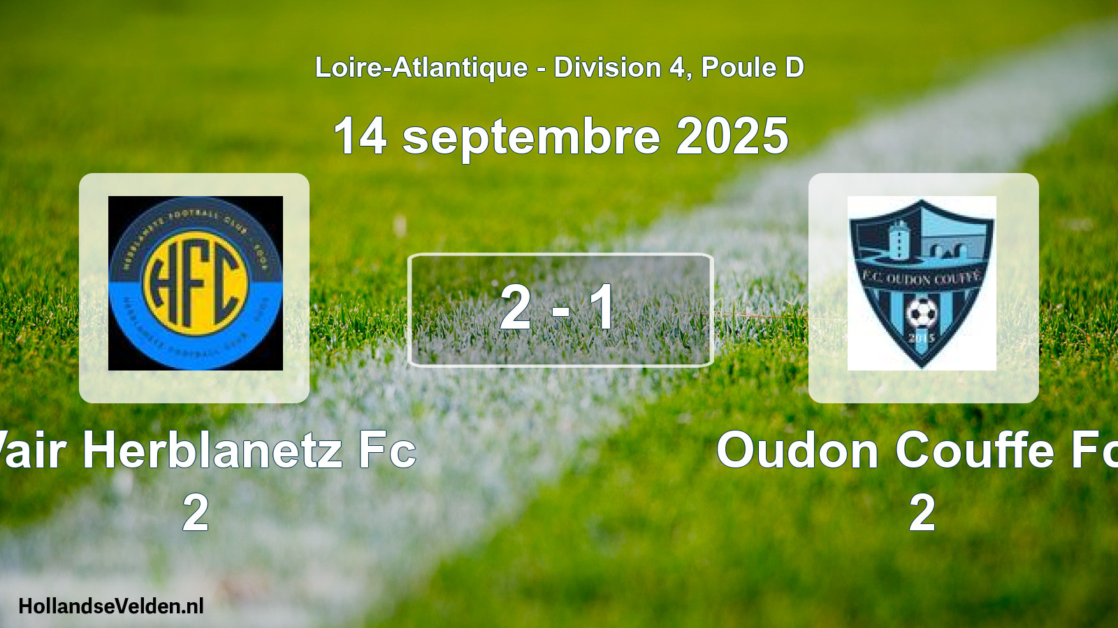 Gespeelde wedstrijd: Vair Herblanetz Fc 2 - Oudon Couffe Fc 2 2 - 1 (14 septembre 2025)