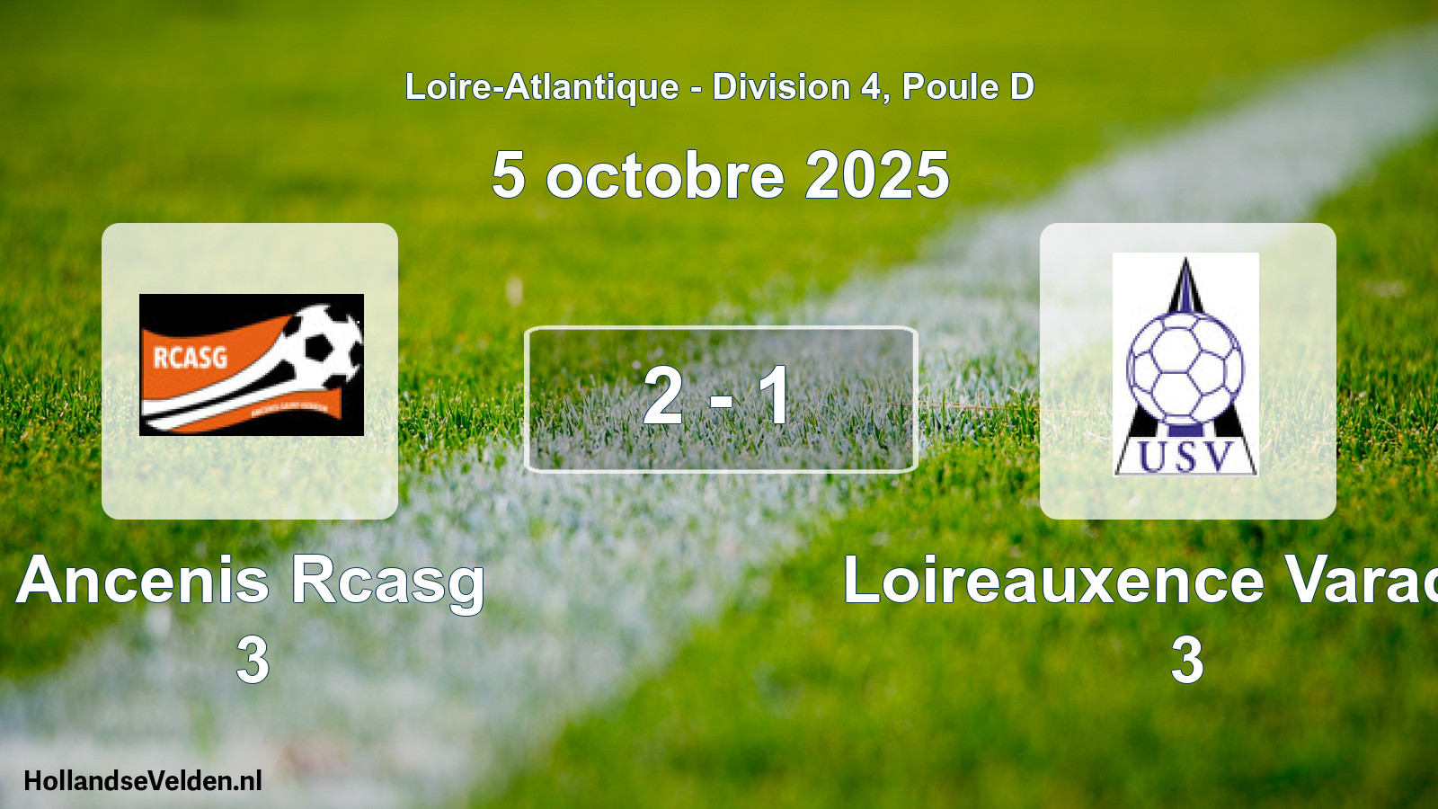 Gespeelde wedstrijd: Ancenis Rcasg 3 - Loireauxence Varades 3 2 - 1 (5 oktober 2025)